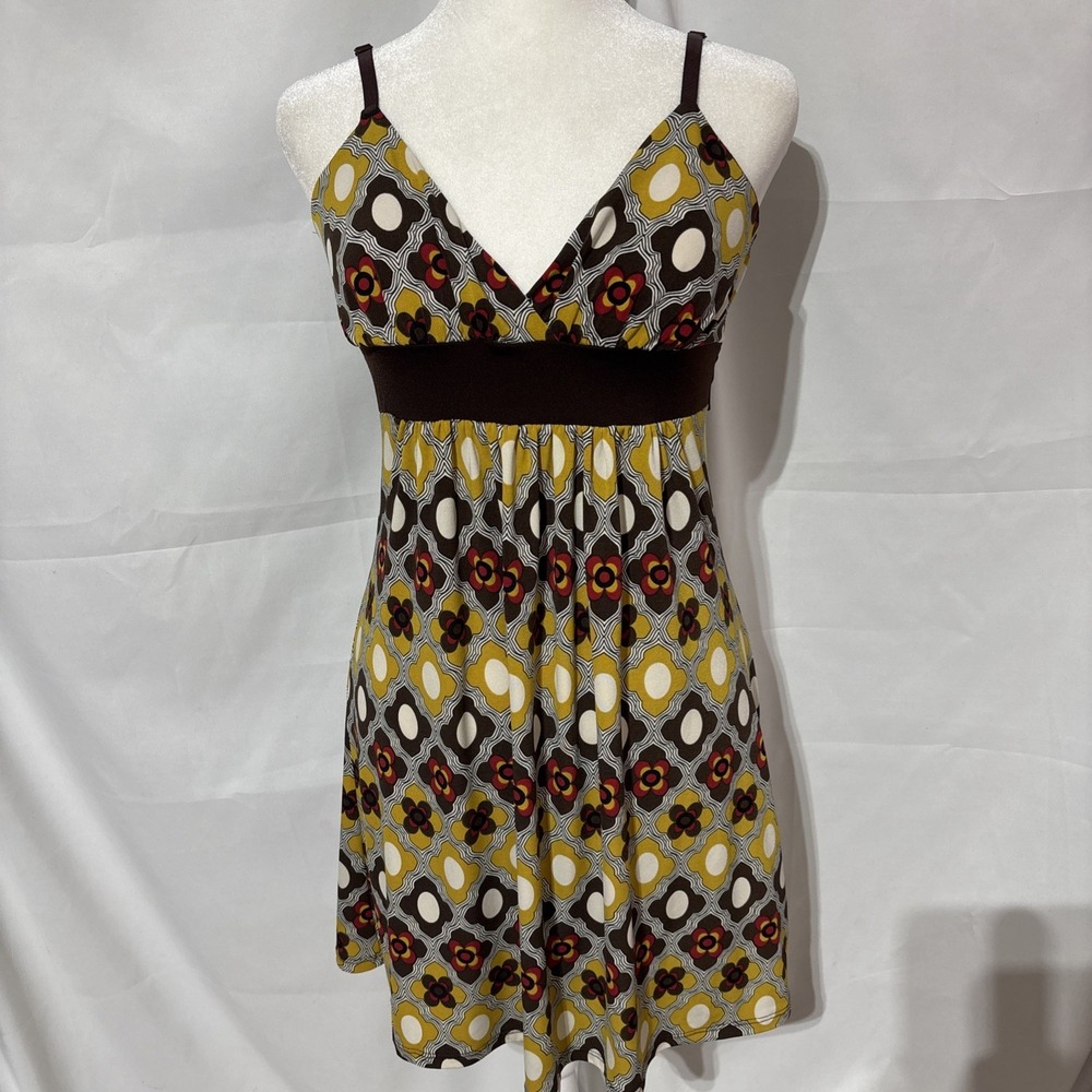 Vintage Wet Seal Dress Women's Small Multicolor Y2K Boho Retro Stretch Tie Waist